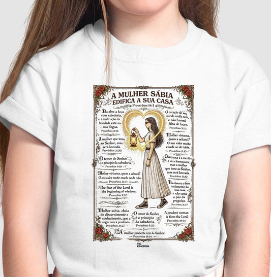 CAMISETA INFANTIL MULHER DE PROVÉRBIOS